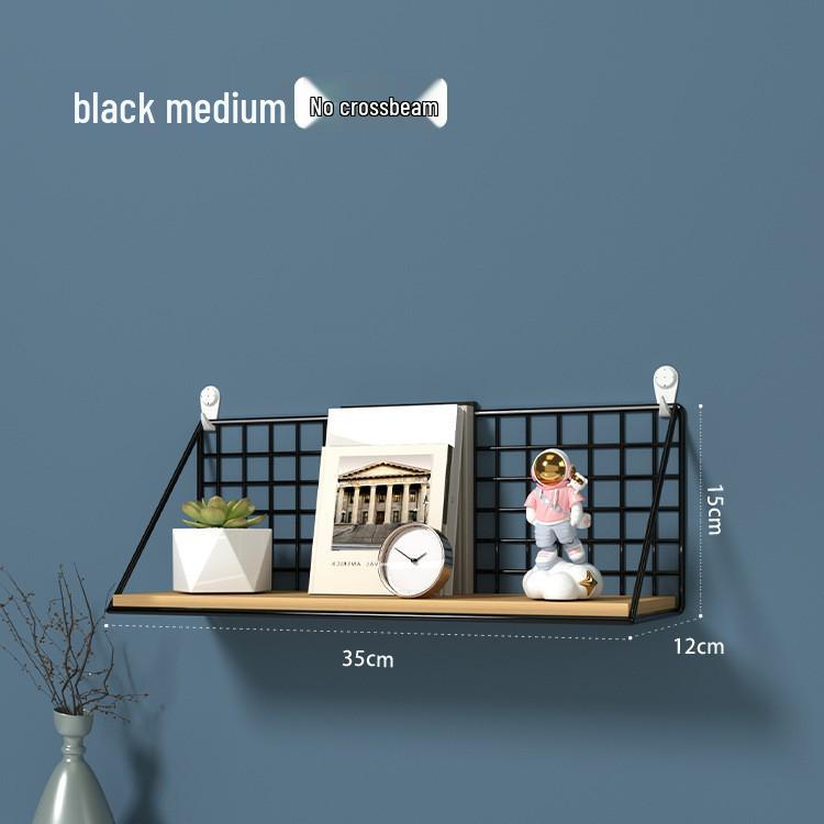 Punch-Free Wall Shelf: Cosmetic Storage with Key Hanger Hooks for Bedroom/Bathroom.