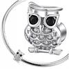 Owl Charm Pendant 925 Owl Bird Bead Charms Zirconia