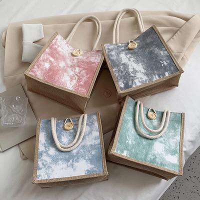 Tote Bag Linen Bag Women'S Fashion Go Out Lunch Box Bento Bag Japanese Girl Hand Carrying Small Satchel
