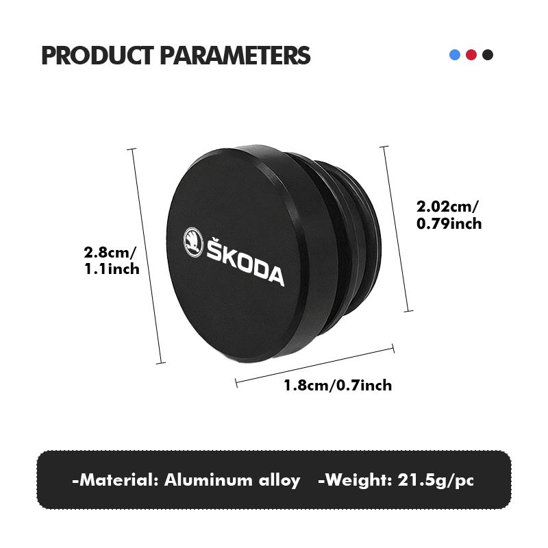 For Skoda 1/2PCS Car Logo Cigarette Lighter Dust Plug Button Socket Protective Cover Kodiaq Octavia 2 3 Rapid Karoq Fabia Kamiq