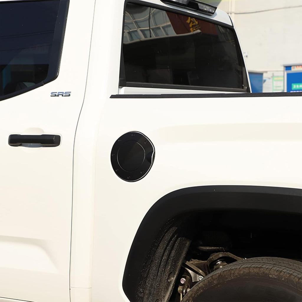 Car Gas Fuel Tank Cover Trim for Toyot@ Tundra 2022 2023 2024 Accessories, ABS Car Door Gas Cap Cover Protector Sticker (Matte Black)