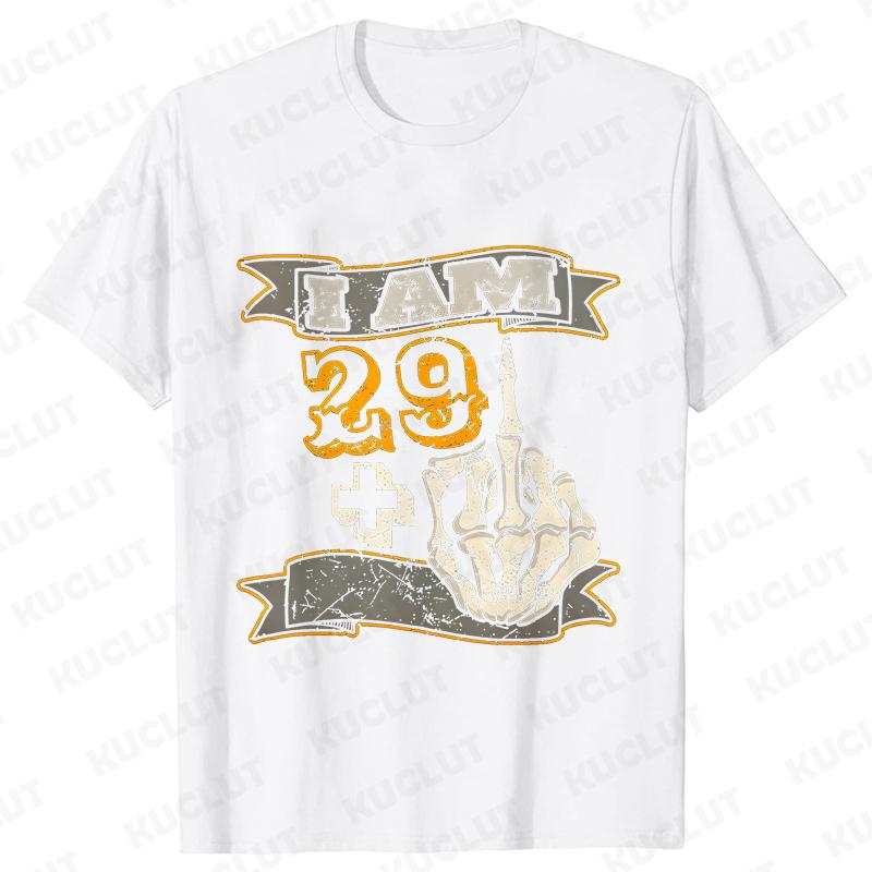 

I Am 29+ Middle Finger Women T-shirt Ladies 30th Birthday Party Tees Aesthetic Streetwear Short Sleeve Tops Female Clothing S