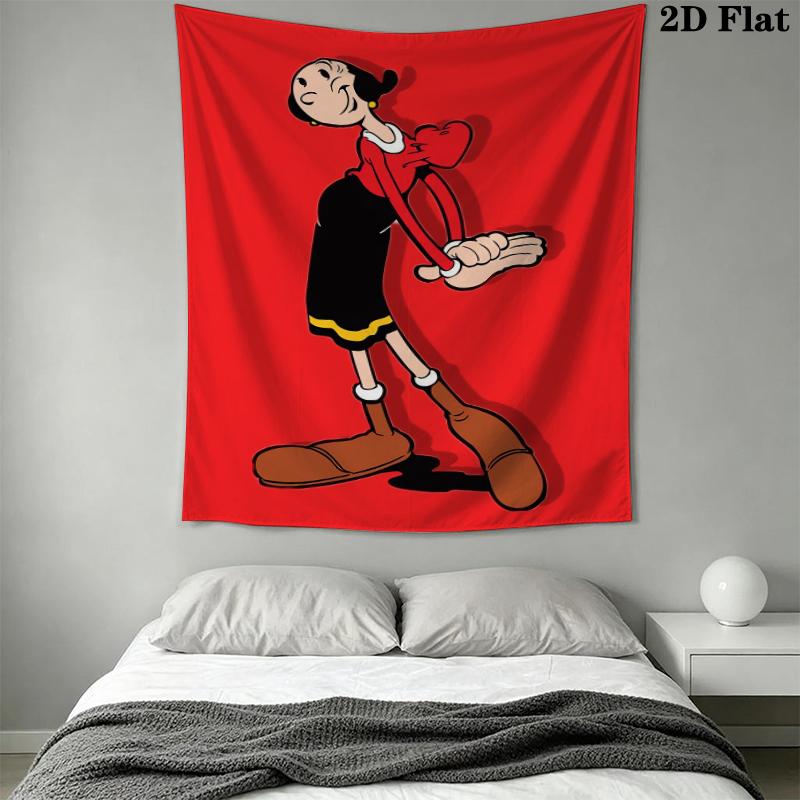 Popeye Wall Tapestry Aesthetic Wall Hanging Printed Fabric Blanket Decorative Tapestries for Bedroom Living Room Home Decor
