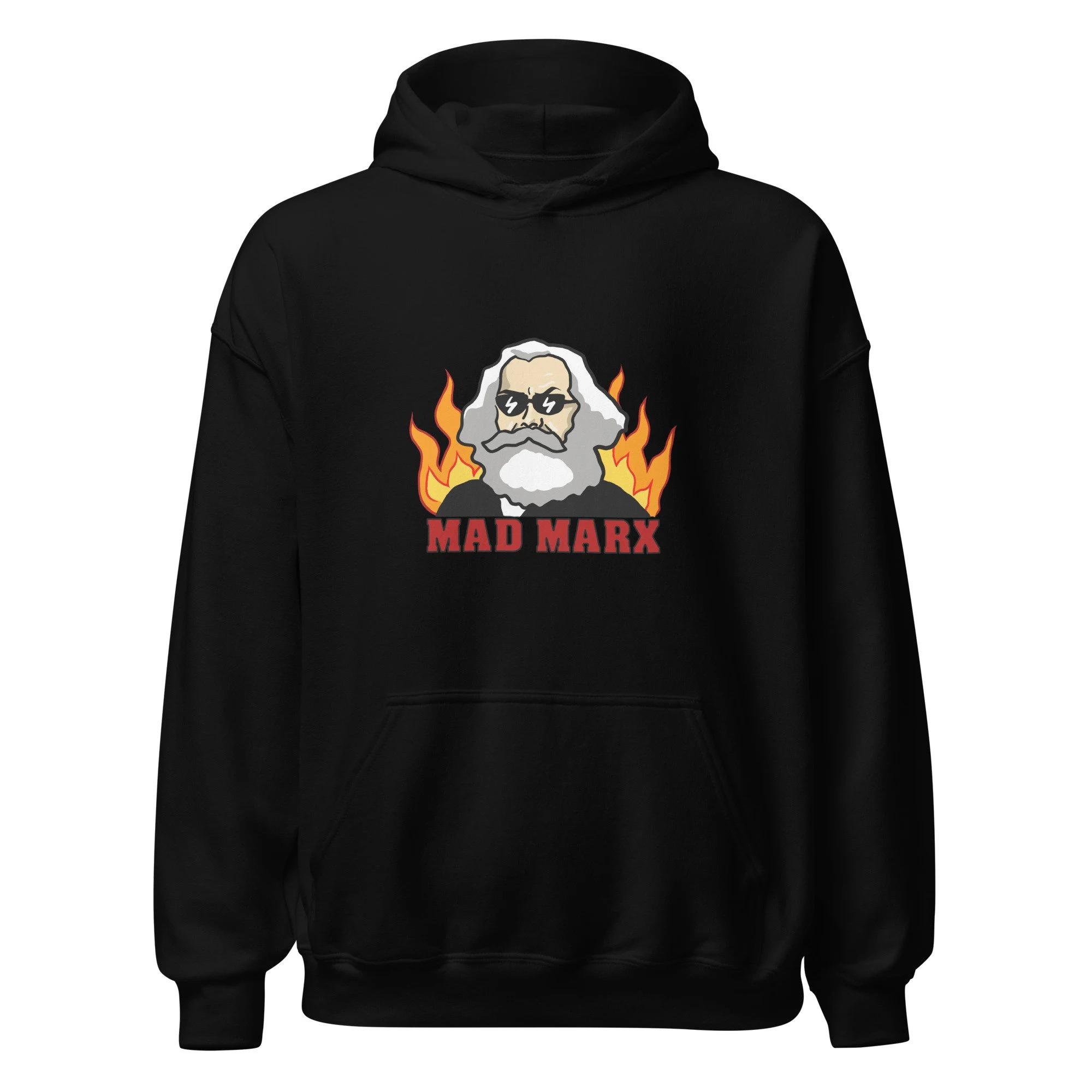 

Mad Marx Hoodie Funny Philosopher Meme Print Unisex Oversized Pullover Sweatshirt Casual Streetwear 3XL