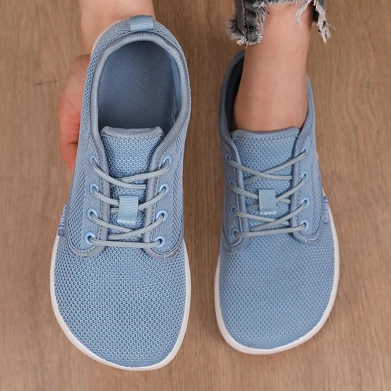 Womens Minimalist Walking Sneakers Shoes Wide Toe Barefoot Casual Wide Last Canvas Black Flat Board Shoes Breathable Mesh Shoes