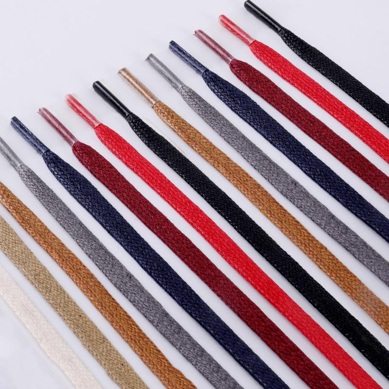 Fashion Shoes Cswo01 Men's 0.6Cm Wide Cotton Waxed Shoelaces Flat Shoe Laces Sneakers Boots Waterproof Leather Shoelace 80/100/120/140/160Cm 2Pcs/6Pcs 80Cm