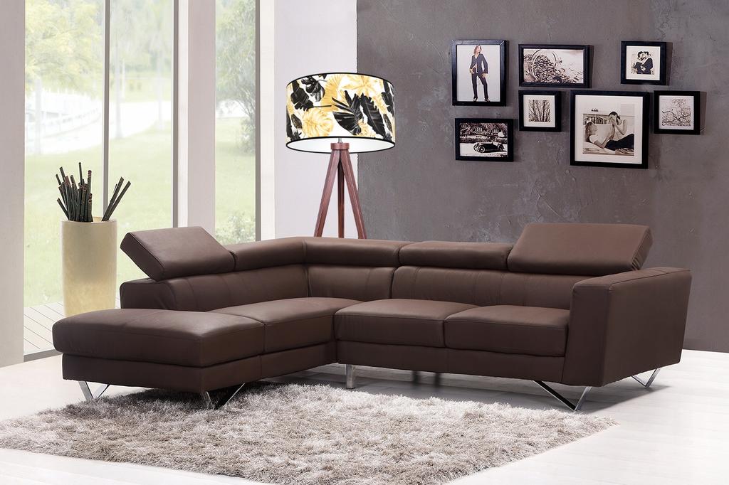 Stehlampe Dreibein Lampenschirm Goldene Blumen LED