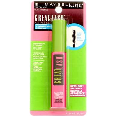 Maybelline Great Lash Waterproof Mascara Very Black 0.43 oz Pack of 6