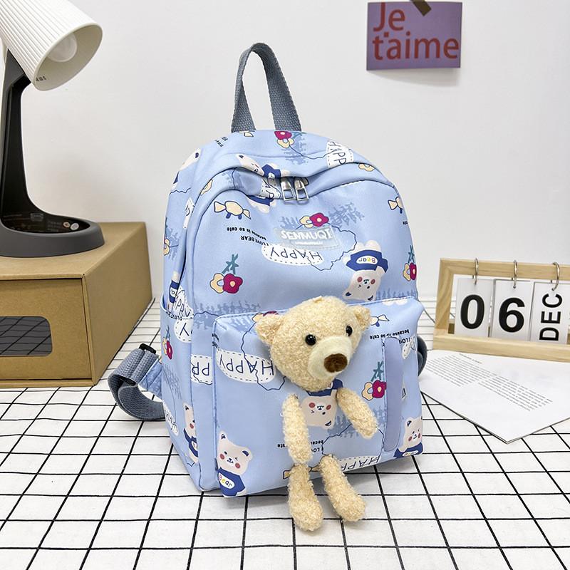 Adorable Bear Plush Backpack For Kids Lightweight Breathable Durable School Bag