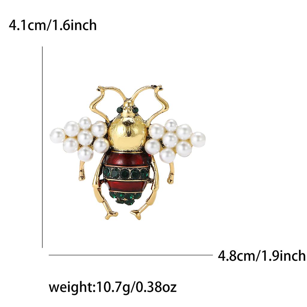 Exquisite Versatile Alloy Pearl Bee Brooch Temperament Creative Women'S Cardigan Coat Corsage Jewelry Pin