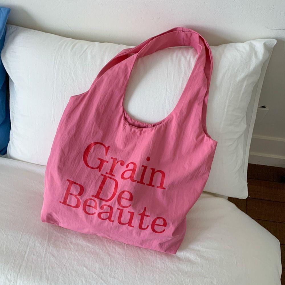Korean Nylon Tote Bags Casual Commute Bag Ins Letter Shoulder Bag  Daily