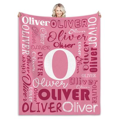 Personalized Name Flannel Blanket  New Customized Blanket Soft for Kids and Adults Letter Monochrome Fleece Birthday Gift