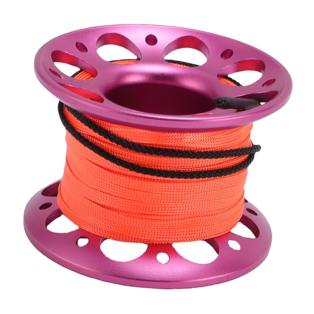 15m Cable Scuba Diving Reel Aviation Aluminum Diving Line Reel with Double Ended Hook for Outdoor Boating Marine