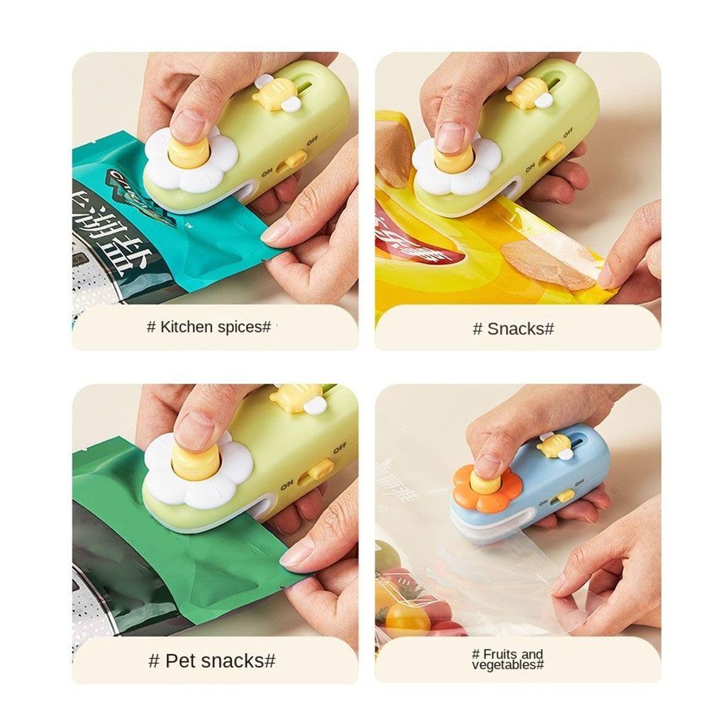 Handheld Heat Sealer Bottom Magnet Food Sealer Clip Portable Heat Vacuum Sealer  for Kitchen