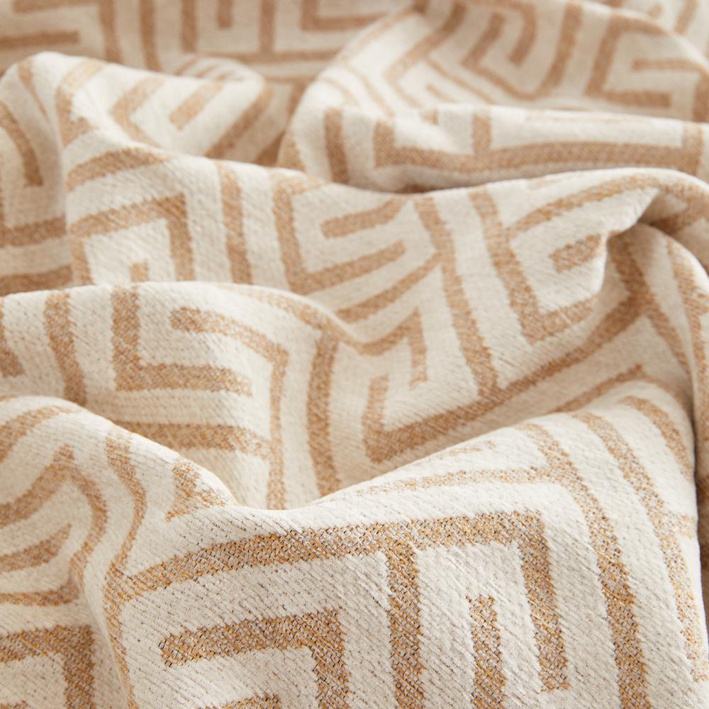 Simple Line Pattern Sofa Towel Cover, Reversible Chenille Sofa Cover, Living Room 3-Seater Sofa Cover Four Seasons Universal