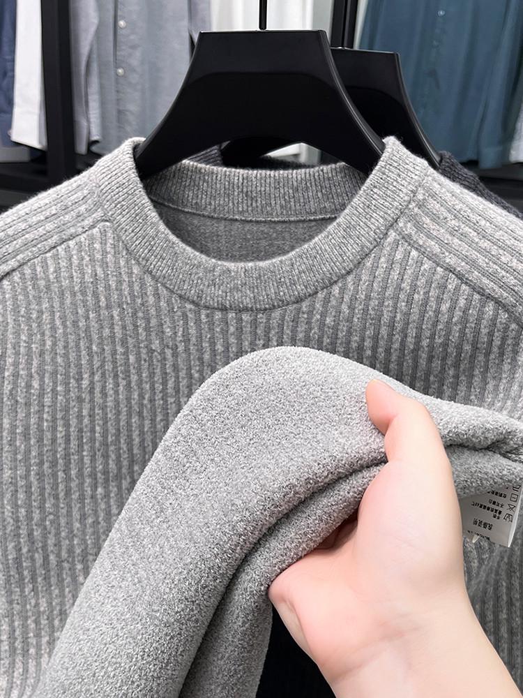 Herren 2025 Rundhals Warmer Strickpullover - Lässiger Plus Samt Basis Layer