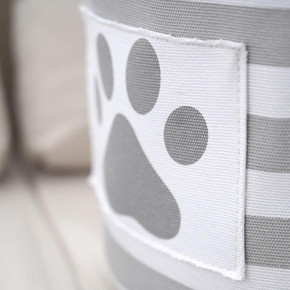 Cesto Tondo per Giocattoli da Cane con Artigli a Strisce Scatola Contenitore per Vestiti con Manico Articoli per Animali Domestici