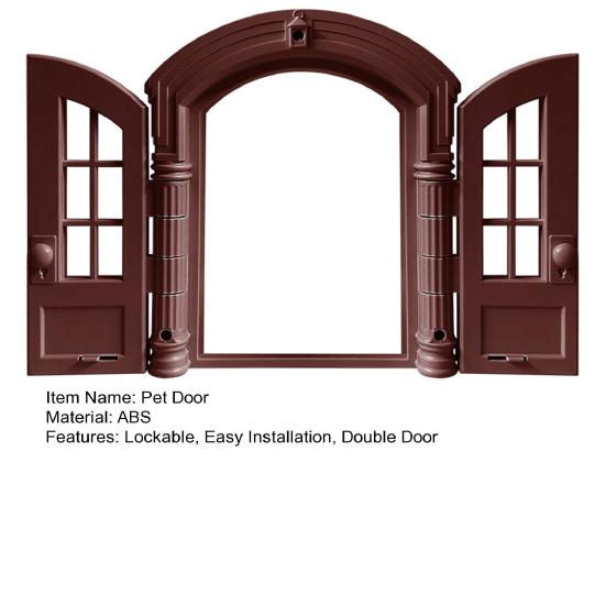 Retro Cat Door French Style Cat Door Lockable Double Door Easy Installation Pet