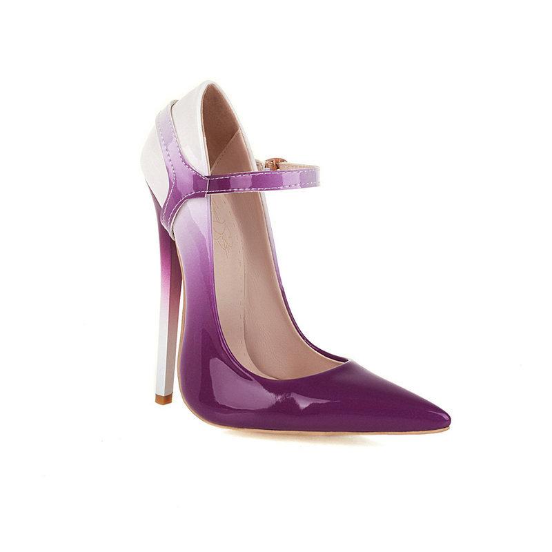 Women's High Heels New 16cm Gradient Fine Heels Super High Heels Fake Women's Cross Dressing Wristband Fun Single Shoe