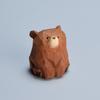 Wooden Bear Figurine Miniature Bear Statue Rustic Animal Tabletop Ornament for Bedroom Nursery Playroom