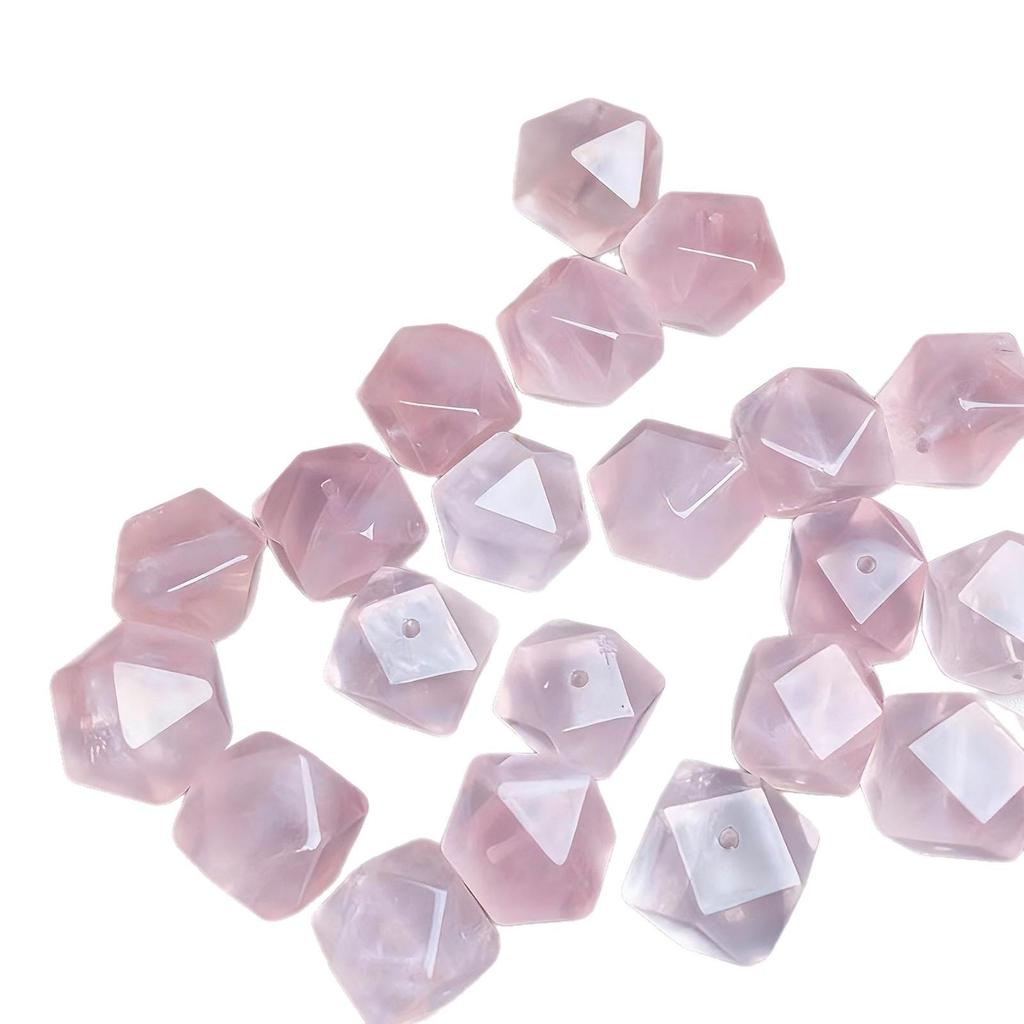 Rose Quartz Irregular Freeform Loose Beads - Octagonal, DIY Bracelet Jewelry Accessories