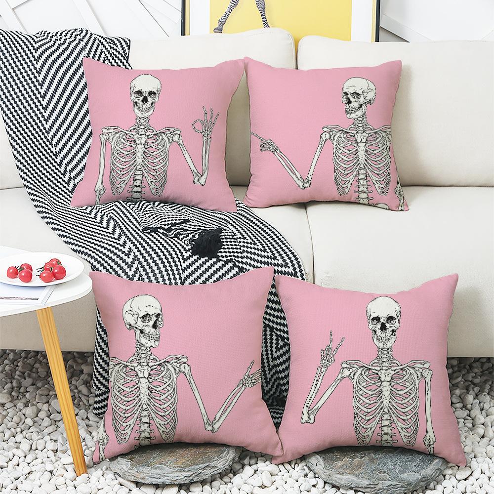 Halloween Decoration Pillow Skull Pillow Case Living Room Decoration Sofa Bedroom Pillow Bedside Pillow