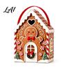 Seasonal Candy Packaging Boxes Christmas House Handle 3D with Gift Box Gingerbread/Santa Claus/Tree/Snowflake Decorative Cardboard