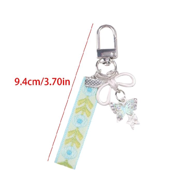 Fashionable Printed Ribbon Keychain Bag Ornament Portable Key Chain Bag Dangler