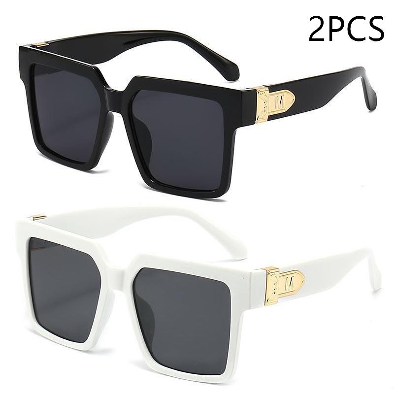 New Luxury Brand Designer Square Oversized Sunglasses Men Women Fashion Thick Frame Glasses Mens UV400 Male Celebrity