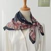Paisley Cashew Flower Black Silk Scarf, Versatile Small Square Scarf, Spring/summer Thin Cotton-linen Scarf Paired with a Shirt and Neck Scarf