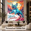 Dog (298) Theme Wall Tapestry Customized With Name Text Personalized Hanging Tapestry For Bedroom Living Room Decor