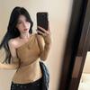 VAYLA Rivet Off Shoulder Sweaters For Women Sexy Pullovers Asymmetric Knitted Tops