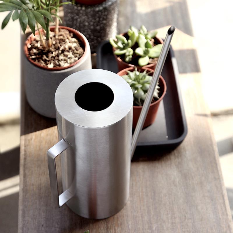Stainless Steel Indoor Watering Can with Long Spout and Spray Bottle for Gardening and Plant Care