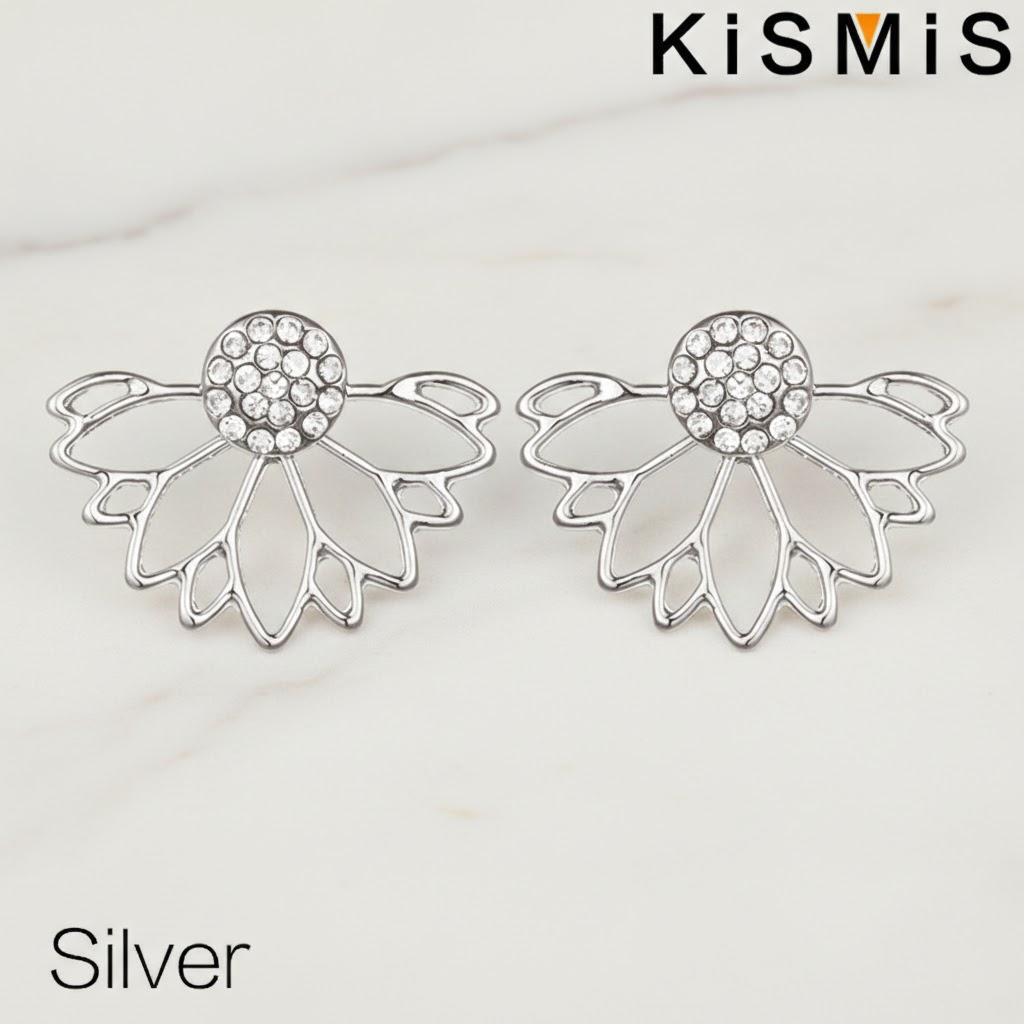 

1 Pair Simple Lotus Stud Earring for Women Gold Silver Lotus Flower Jewelry for Girls Women серебряный