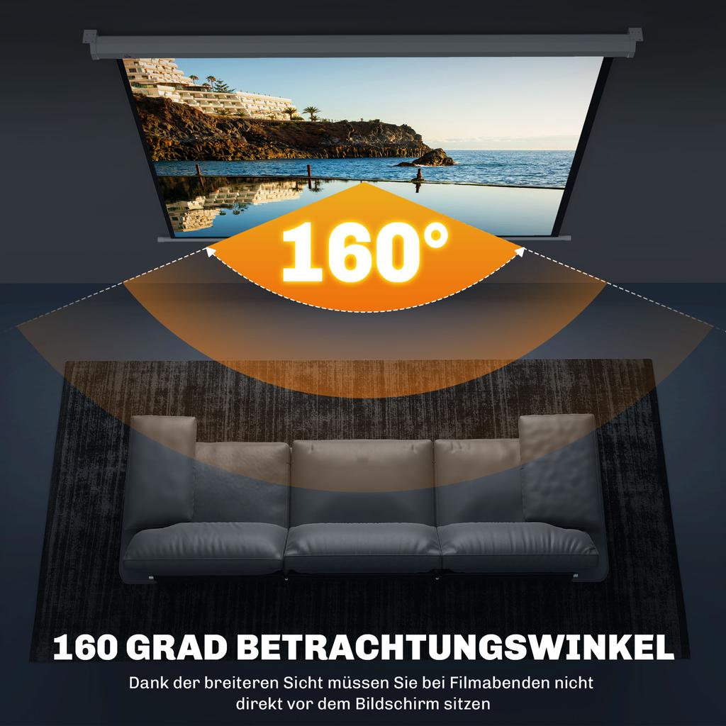 Projector Screen 171 X 128 Cm (84 Inch) 4:3 HD 4K Projection Screen Plastic, Metal Home Theater