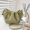 Women's Fashion Cloud Shape Evening Bag Niche Design Solid Color Leather Shoulder Messenger Bag