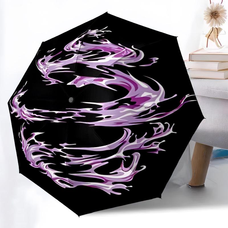 

1pc Water Flame Automatic Folding Umbrella Durable Iron Frame,All Seasons Home Travel Outdoor Multifunctional Umbrella yy251115139