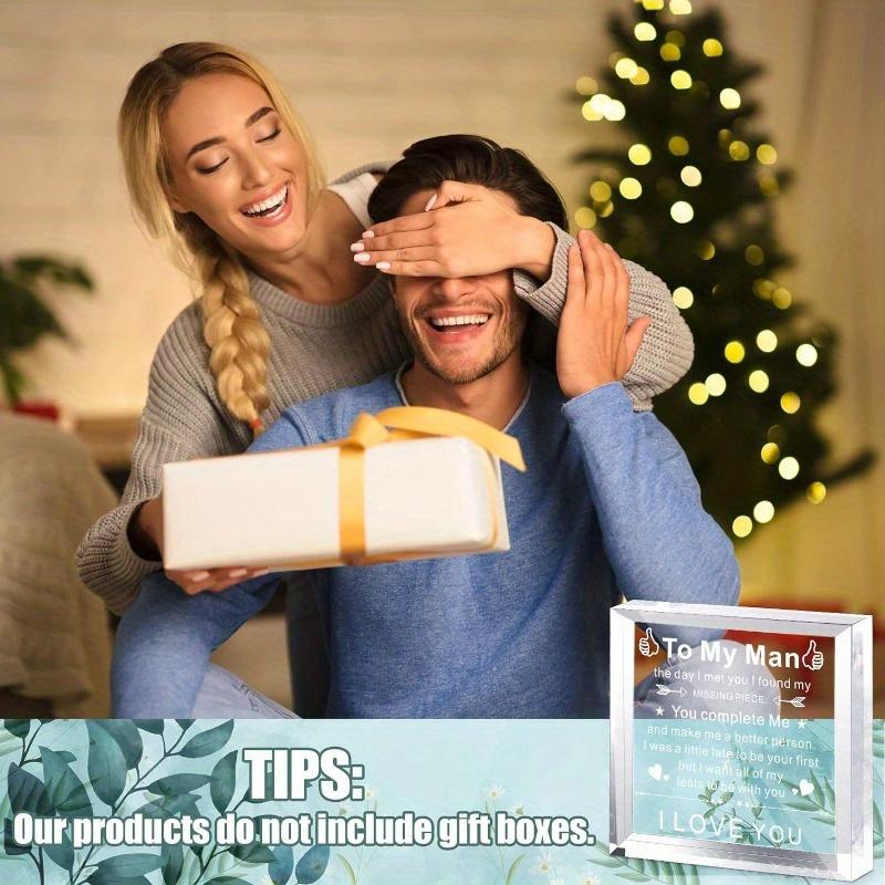 2D Flat "To My Man" Anniversary Gift Acrylic Desktop Decoration Plaque, Home Decor Plaque Hanging Wall Art Decorative Garden Decoration for Room Door