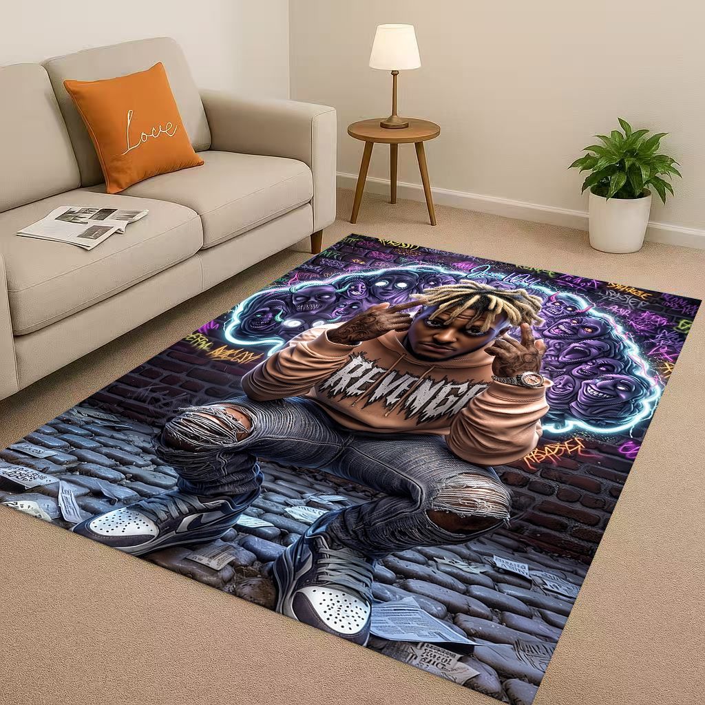 27 Style Top Hip Hop Rapper Star Cartoon Art Living Room Non-Slip Area Rug Carpet for Bedroom Playroom Sofa,Home Decor Doormat