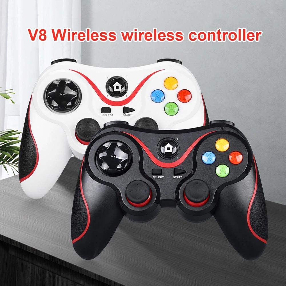 V8 Wireless Game Controller 24G Dual Vibration Gamepad Compatible with Android iOS PC PS3 Switch Mobile Phone Long Battery Life
