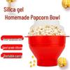 Microwave Silicone Popcorn Maker with Handle, Lid, and Foldable Bowl