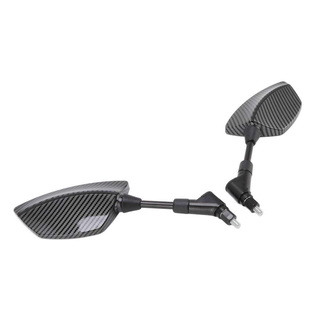 Pair Motorcycle Rear View Mirror 360 Degree Rotation Convex Glass Universal for Scooters ATVs with 8mm Base