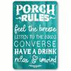 Farmhouse Rules Metal Wall Poster, Feel The Breeze Rustic Patio Decor