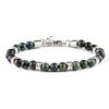 New 6MM Men's Stone Beaded Bracelet Stainless Steel Gunmetal Link Chain Yoga Bracelet Male Watch Chain Jewelry Dropshipping