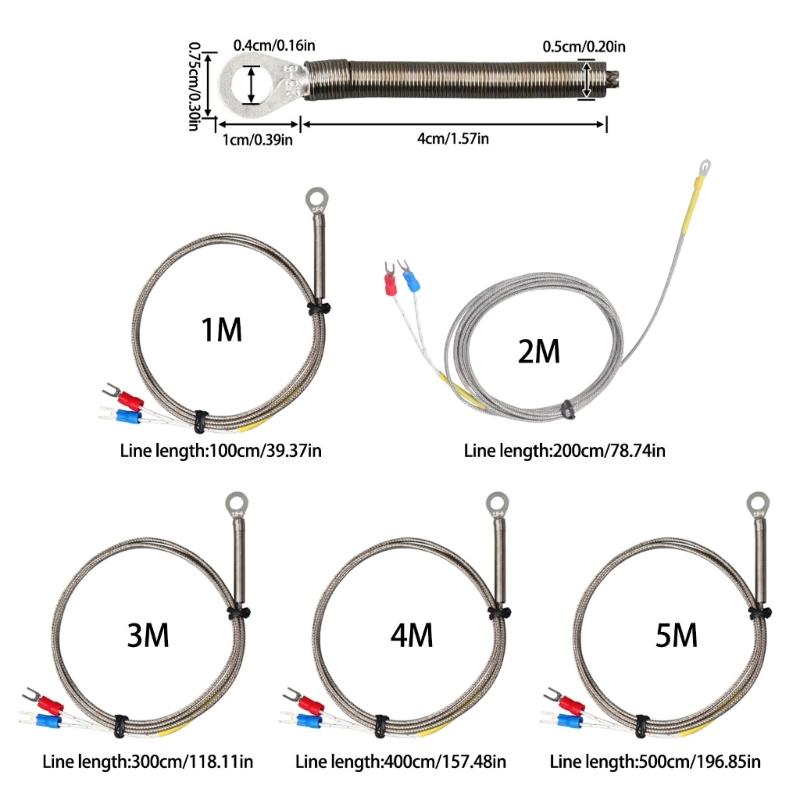 High Temperature Probe Fast Response Metal Wire K Type Thermocouple Temperature Sensors 0 to 600°C Sensors Probe