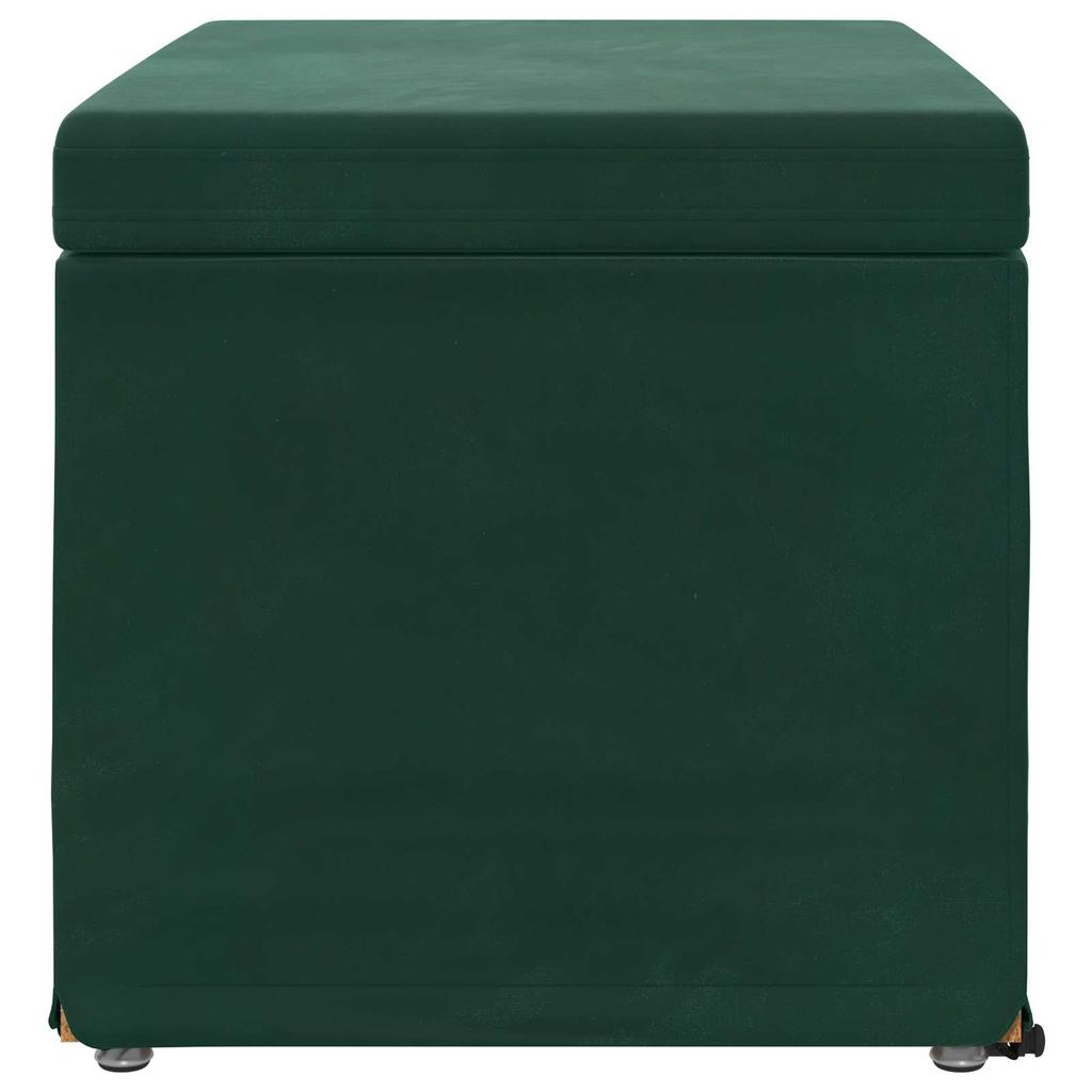 Stool Dark Green 61 x 41 x 40 cm Velvet and Engineered Wood