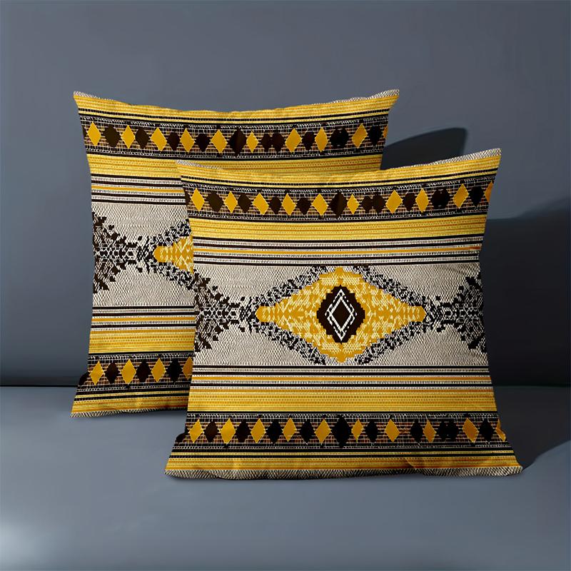 1 Pieces Yellow Brown Patterned Throw Pillow Decorative Cushions Polyester pillowcase, sofa  cushion cov Headboard Pillow