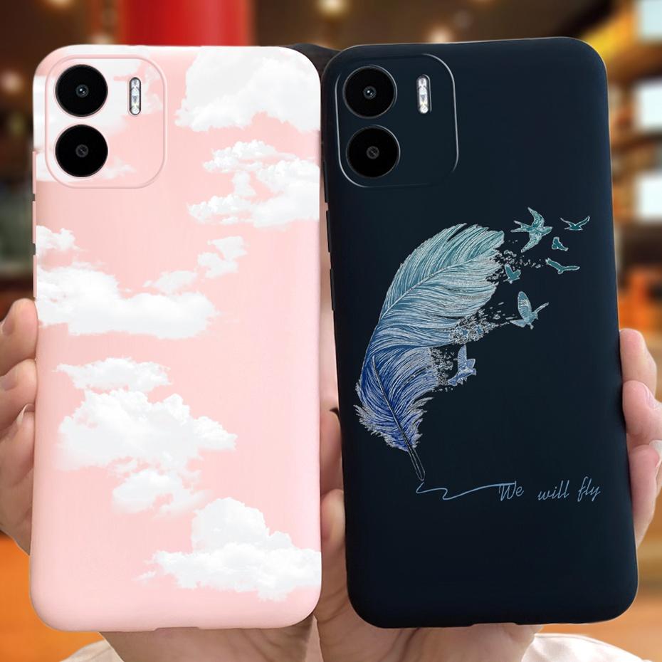 For Xiaomi Redmi A1 Case Redmi A1 Plus Beautiful Girl Flower Phone Case For RedmiA1 A 1 A1+ Candy Color Soft Silcone Back Cover