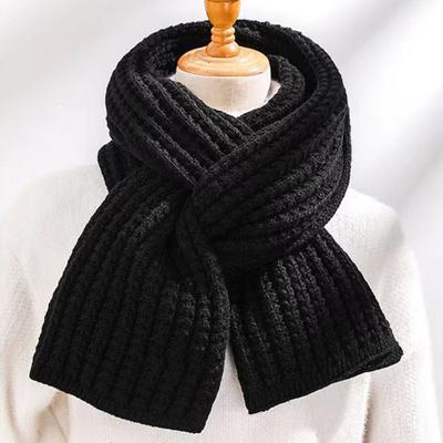 Couple Winter Scarf Warm Thick Knitted Long Scarf Solid Color Soft Large Wrap Outdoor Indoor Cold Weather Neck Warmer