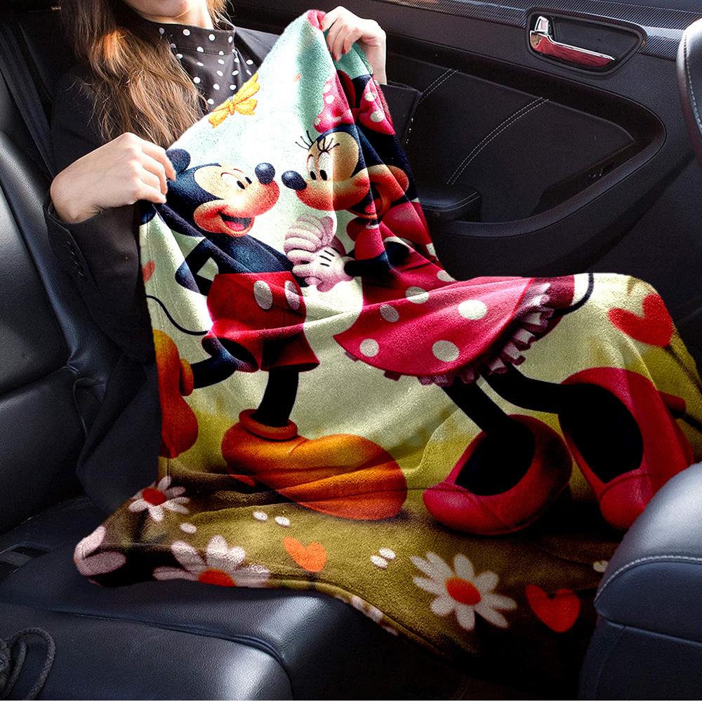 1pc Flannel Disney Mickey Mouse Riding Dolphin Bedding Throw Blanket Sofa Cover Gift Home